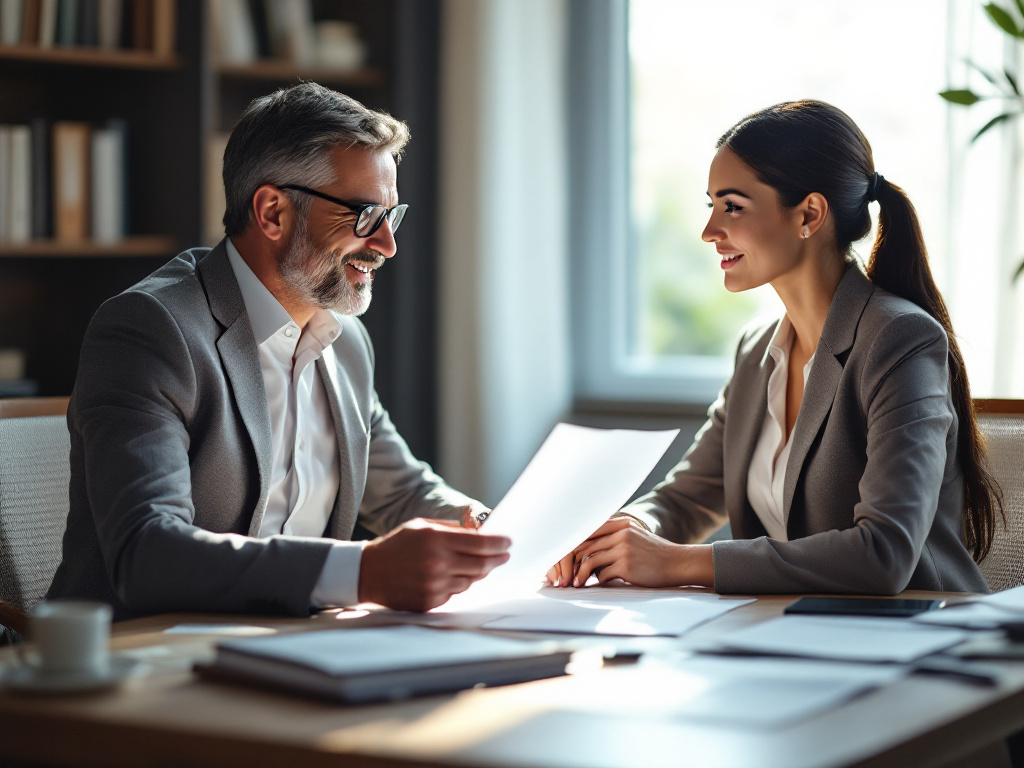 Personnes examinant des contrats d'assurance-vie en 2024, symbolisant la sécurité financière et la préparation de l'avenir.